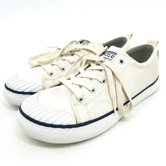 Keen Shoes - Keen Women's Elsa Canvas Trainer Lace-Up Sneakers Ivory/White Size 9